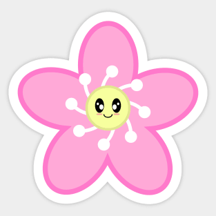 Cute Cherry Blossom Sakura Flower in White Sticker